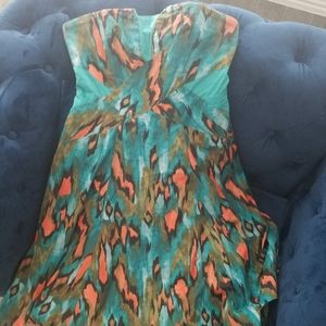 Anthropologie mid length strapless dress